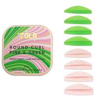 „Zola Round Curl“ laminavimo voleliai rožinės ir žalios spalvos