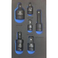 Smūginių adapterių rinkinys 3/4″, 1/2″, 3/8″, 6vnt.