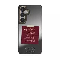 Nothing Changes - Samsung Galaxy S25 Plus Case, Elite Mirror Dark (Magnetic) / Gold