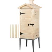 Medinė rūkykla su dūmų generatoriumi ir nerūdijančio plieno pagrindu 200L 100cm 15–20kg 6 kabliai Browin