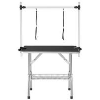 Sulankstomas gyvūnų kirpimo stalas su laikikliu ir tinkleliu, 90×60×76 cm, iki 60 kg, 1 vnt.