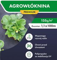 AGROTEKSTILĖ, AGROPLĖVELĖ NUO PIKTŽOLIŲ 135 g/m² (1,1 × 100 M)+ 50 tvirtinimo