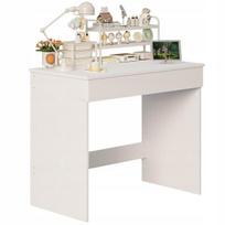 Balta kompiuterio stalas paaugliams su stalčiu, modernus „loft“ stiliaus, 90 cm