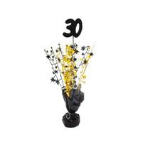Juodai auksinė stalo dekoracija su skaičiumi 30, 34 cm