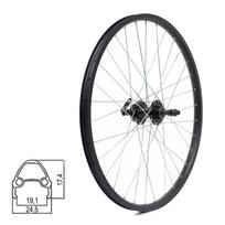 Galinis ratas J19SB 24" // diskiniams 6 varžtų stabdžiams, 32H, užsukamas žv. blokas, QR, kniedytas, dvigubas, aliuminis