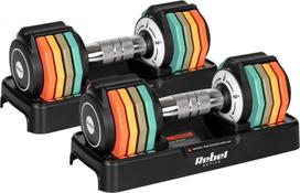 Rebel Active Reguliuojami ketaus hanteliai, rinkinys 2x5 kg, svorio žingsnis 1 kg, REBEL ACTIVE | 5901890133111 | 5901890133111