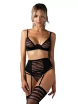 Obsessive Lune Bellis 3-pcs Crotchless Set - XS/S