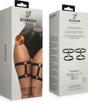 BDSM antrankiai miegamojo fantazijoms, kojų antrankiai, reguliuojami juodos spalvos dirbtinės odos