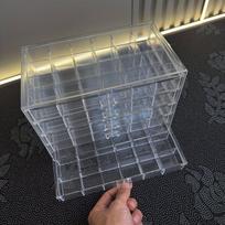 Skaidri plastikinė papuošalų dėžutė,  Skaidrus, penkių sluoksnių, 120 langelių