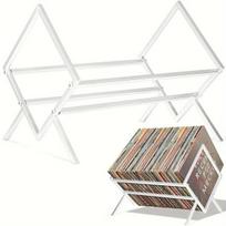 Medinis vinilinių plokštelių laikiklis, Baltas