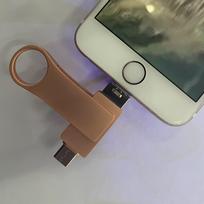 USB laikmena USB atmintukas su Lightning ir USB-C,  Rožinis