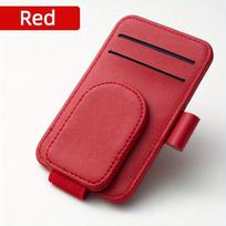 Magnetinis dirbtinės odos akinių laikiklis automobiliui,  Raudona