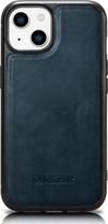 iCarer Leather Oil Wax dėklas iš natūralios odos iPhone 14 Plus, mėlynas (WMI14220719-BU)