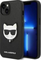Karl Lagerfeld KLHCP14MSAPCHK iPhone 14 Plus 6.7 deklas juodas/juodas Saffiano Choupette Head Patch