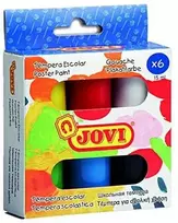 Jovi Tempera Netoksiškas guašas įvairių spalvų, 15 ml talpa, 6vnt