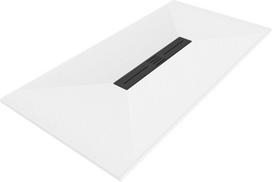 Stačiakampis dušo padėklas Mexen Toro SMC su sifonu, 150 x 90 cm, White+Black
