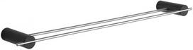 Mexen Aron dvigubas rankšluosčių kabykla, juoda/chromuota - 7088125-07, 60 cm