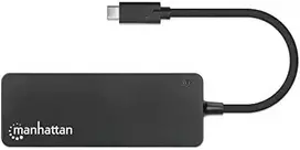 HUB USB Manhattan Manhattan 168410 huby i koncentratory USB Type-C 5000Mbit/s Juodas