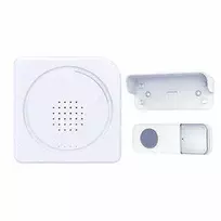 Solight Wireless durų skambutis, maitinamas baterijomis, 200m, baltas, mokymosi kodas