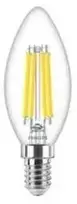 Signify „Philips MASTER Value“ LED žvakinė lemputė, reguliuojamo ryškumo, 3,4 W (40 W), E14 B35 927, skaidraus stiklo