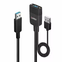 USB Kabelis - LINDY Hibridinis USB 3.2 Type A Laidas, 10Gbps, 35 m, Juodas