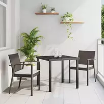 Lauko baldų komplektas Sodo valgomojo komplektas 3 pcs Ruda ir juoda PE ratanas