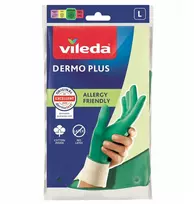 Vileda Dermo Plus ‘L’ Gloves Žalias Cotton, Nitrile
