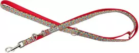 Pets Collection Šuns pavadėlis, liaudies raštas, reguliuojamas, juostinis, 16 mm / 220 cm, raudonas