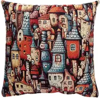 Home4You Pagalvė HOLLY 45x45cm, fantazijų miestas