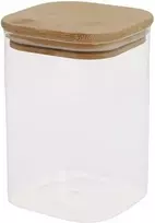 Home4You Bamboo Stiklinis indelis JAR 10x10xH14cm 1100ml su bambukiniu dangteliu