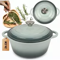 Atusa EMALIOWANY Puodas ŻELIWNY 24cm 4L HAGE SEA SALT