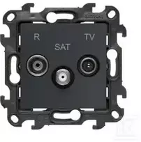 Kontakt-Simon Simon 24 Lizdas antenowe R-TV-SAT końcowe/zakończeniowe grafito mat NASK.01/38