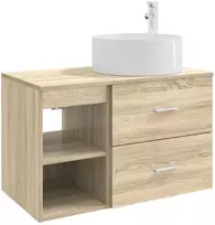 Vonios baldų rinkinys 2 pcs Sonoma ąžuolas Apdirbta mediena