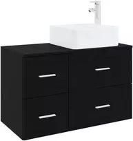 Vonios baldų rinkinys 2 pcs Juodojo ąžuolo Apdirbta mediena