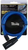 Dunlop - Spiral key bicycle lock 65 cm (mėlynas)