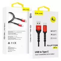 OEM Blavec Raptor data transfer and charging cable | USB-A to USB-C | 66W | 2m | black, red