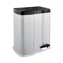 Keeeper Pedal bin for waste sorting 7+15L Gunnar 39.5x29x43.5cm light silver