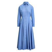 Maxi suknelė moterims, Mėlyna, Woven-shirt dress-dresses