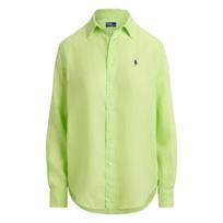 Marškiniai ilgomis rankovėmis moterims, Žalia, Long sleeve-button front shirt