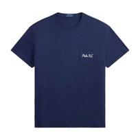 Marškinėliai trump. rankovėmis vyrams, Mėlyna, Knit-t-shirt