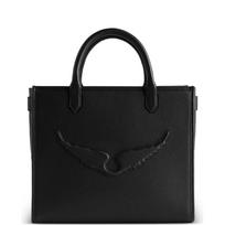 Pirkinių krepšys moterims, Juoda, Angel tote grained leather