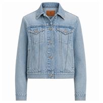Džinsinis švarkas moterims, Paizley-unlined-trucker jacket