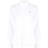 Marškiniai ilgomis rankovėmis moterims, Balta, Long sleeve button front shirt
