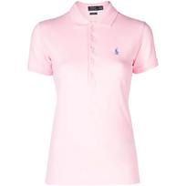 Polo marškiniai trumpos rank. moterims, Rožinė, Slim fit stretch polo shirt