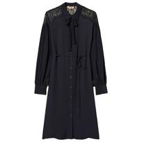 Midi suknelė moterims, Mėlyna, Midi georgette and lace dress