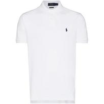 Polo marškiniai trumpos rank. vyrams, Balta, Custom slim fit mesh polo