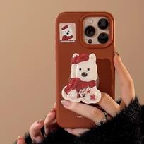 Cartoon Animal Shaker Stand for IPhone16 Phone Case 16 for Apple 17promax Silicone 14 for 13 Soft 17promax