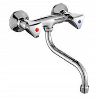 Norm chrome wall-mounted kitchen sink tap