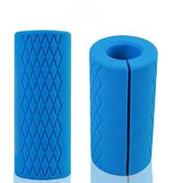 Gym home dumbbell grip, barbell grip, rubber sleeve bulky handle dumbbell barbell dedicated to fitness bloggers 1pc mėlyna