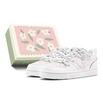 Nike Court Borough 520 Treat, Treasure Girl, Sweetie Outfit, Cherry Blossom Story Low top Skateboard Shoes Women's Pink BQ5448-100(TeamS2-S-BOX) 35.5
